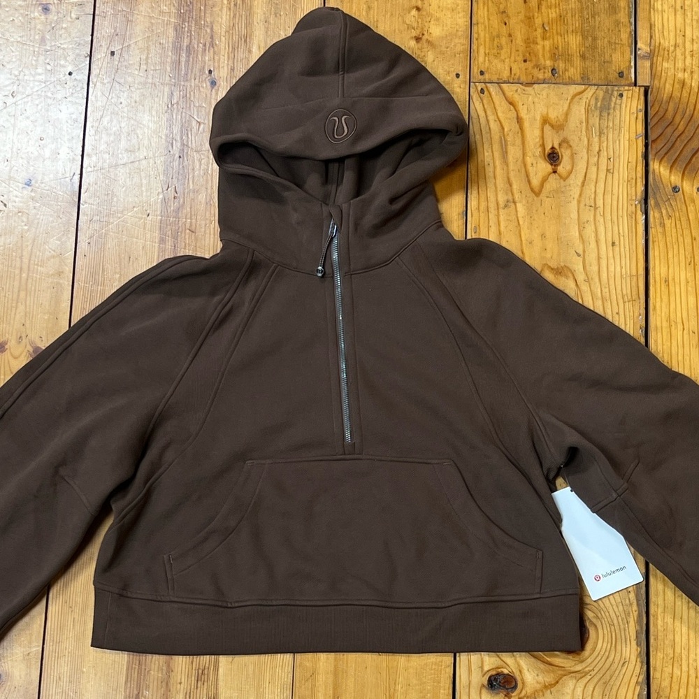 Lululemon Brown Scuba Oversized 1/2 Zip Hoodie M/L